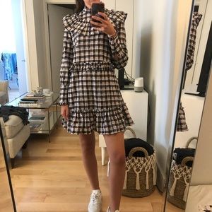 GANNI seersucker mini dress